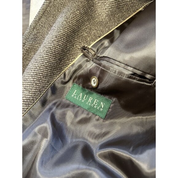 Lauren Ralph Lauren Wool Cashmere Brown Overcoat Peacoat Men's Size 42R - Picture 5 of 9